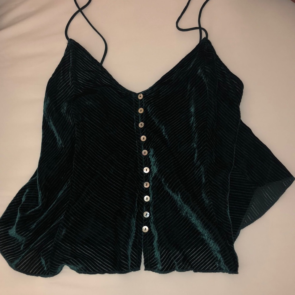 Dark green free people tank